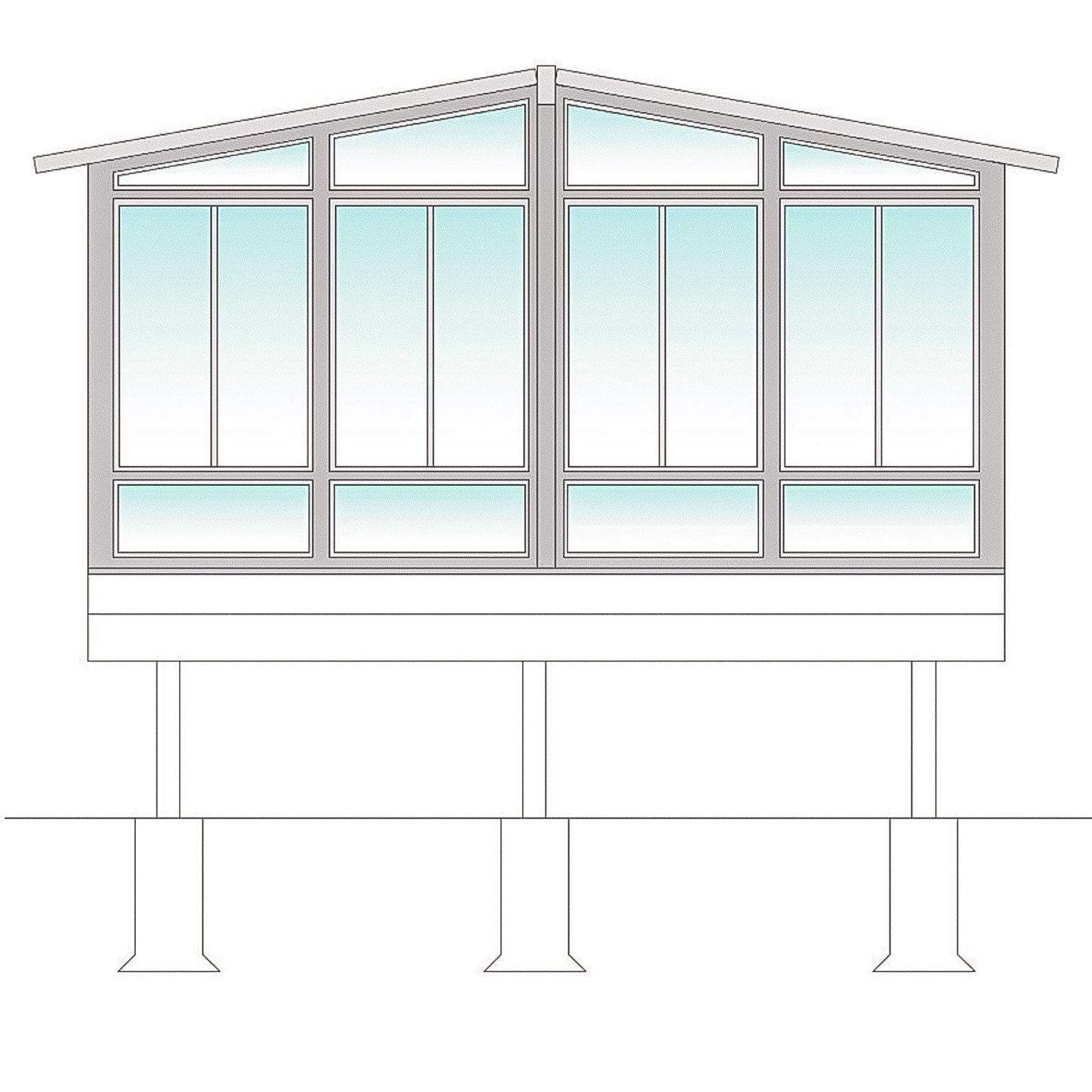 Gable glass porch enclosure with transoms by an Outdoor Living Contractor in Hampton