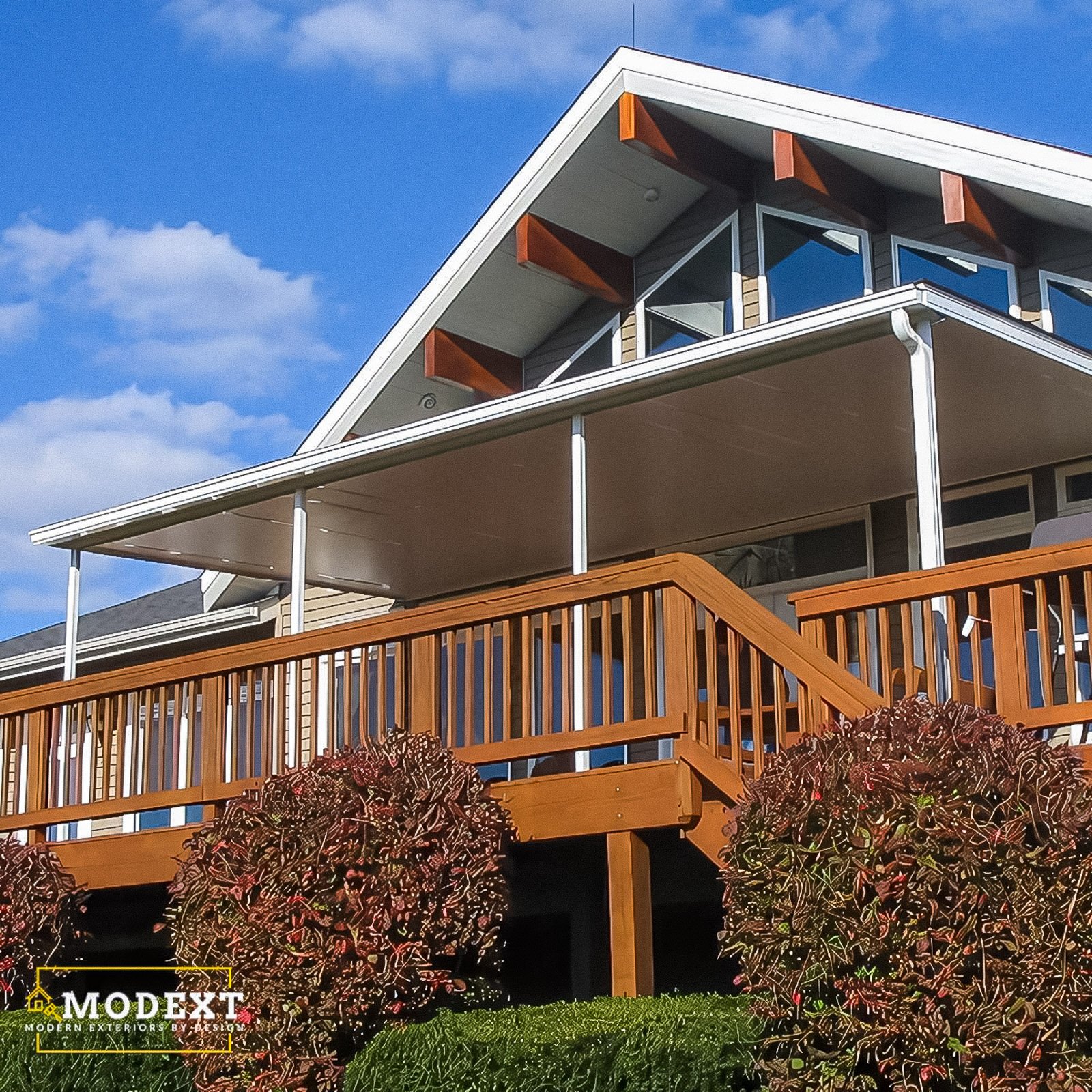 Covered porch and patio roof by an Outdoor Living Contractor in Smithfield