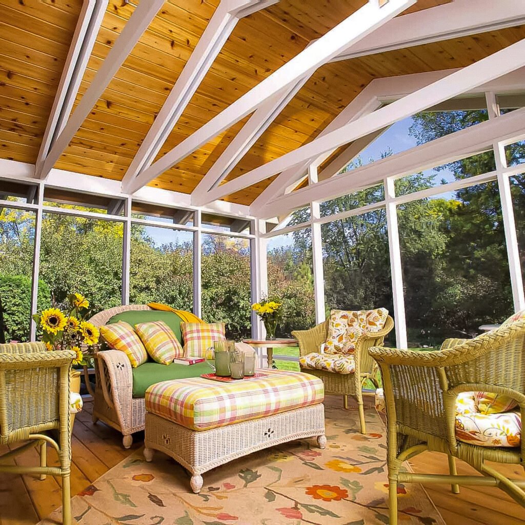 Completed screen room with wide mesh openings by an Outdoor Living Contractor in Portsmouth