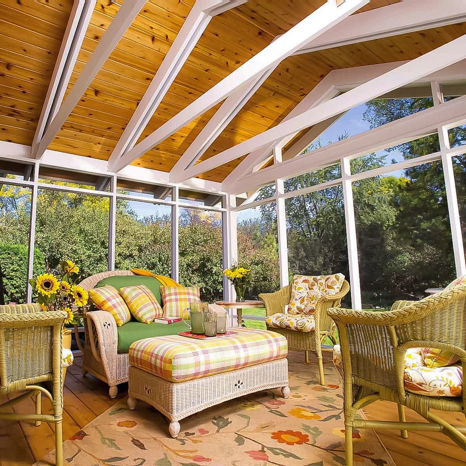 Completed screen room with wide mesh openings by an Outdoor Living Contractor in Portsmouth