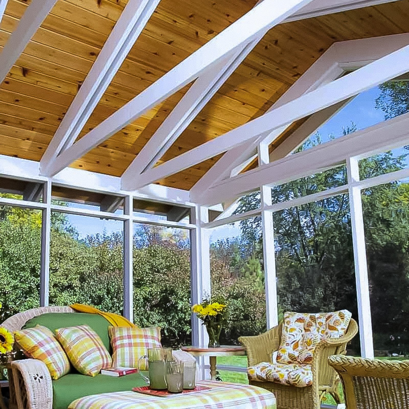 Motorized Screen System Contractor project featuring a screened outdoor room with wide mesh openings