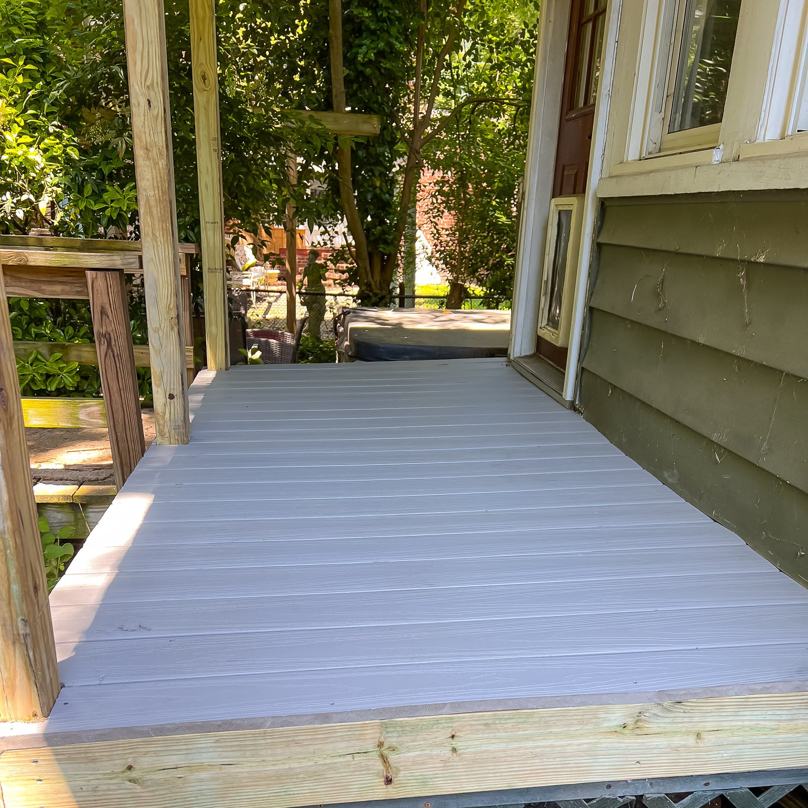 PVC Deck Builder project featuring a completed PVC porch deck installation in Norfolk
