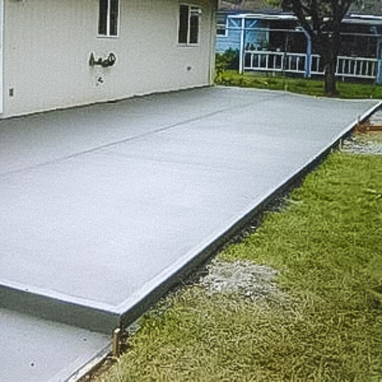 Concrete patio installation in Hampton Roads