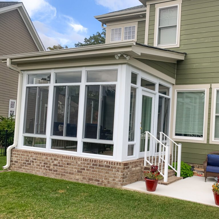 Porch enclosure conversion project in Suffolk, Virginia